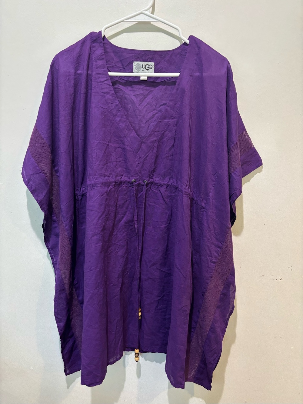 UGG Swim Cover-Up Purple V-Neck Drawstring Tunic Size S/M
